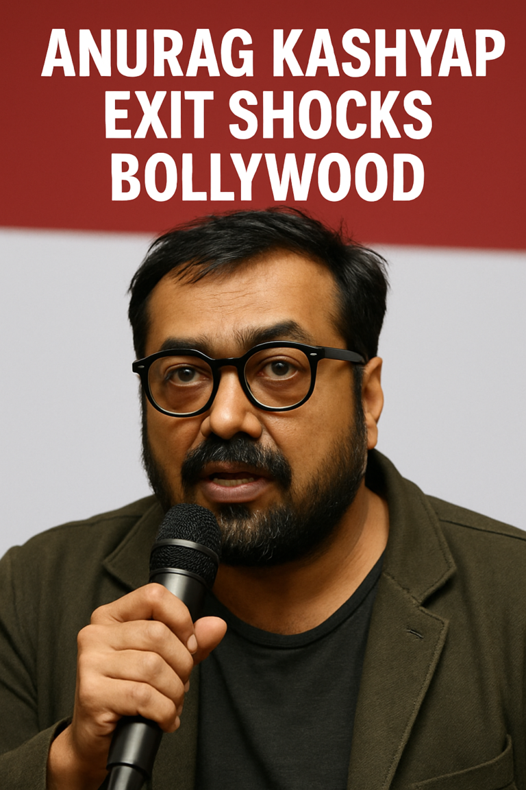 Anurag Kashyap speaking into a microphone during a press interview about his Bollywood exit